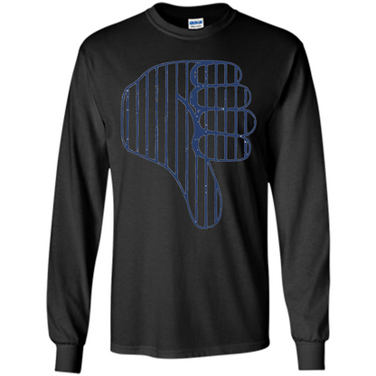 Baseball T-shirt Baseball Celebration Thumbs Down T-shirt Black