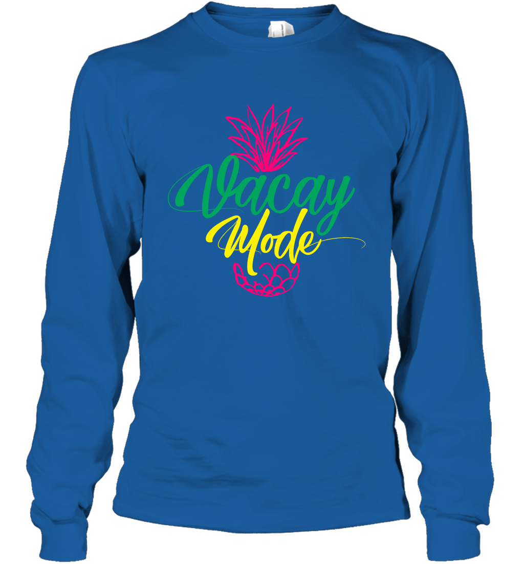 Vacay Mode Pineapple Summer Vacation Holiday Shirt Long Sleeve T-Shirt Long Sleeve T-Shirt Royal