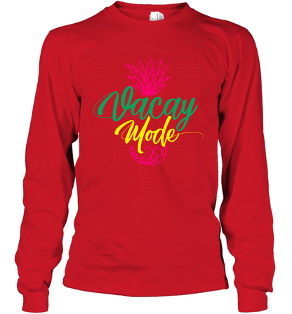 Vacay Mode Pineapple Summer Vacation Holiday Shirt Long Sleeve T-Shirt Long Sleeve T-Shirt Red