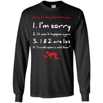 Beer T-shirt If My Drinking Bothers You T-shirt Black