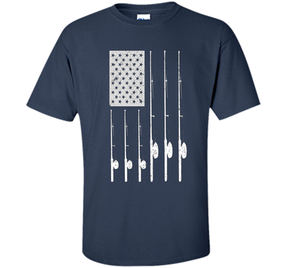 Patriotic Fishing T-Shirt with American USA Flag Great Gift shirt Navy
