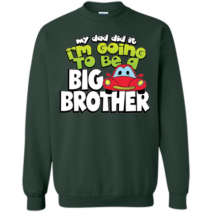 Car Brother T-shirt I'm Going To Be a Big Brother Forest Green