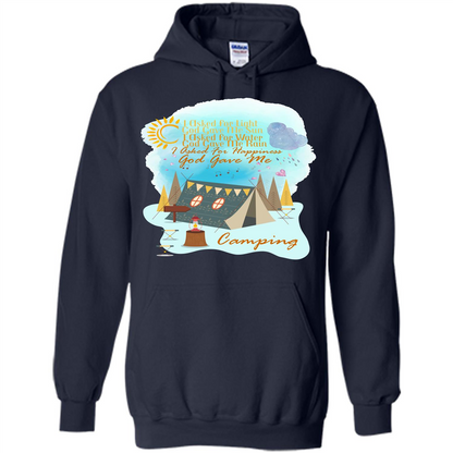 Camping T-shirt I Asked For Happiness God Gave Me Camping Navy