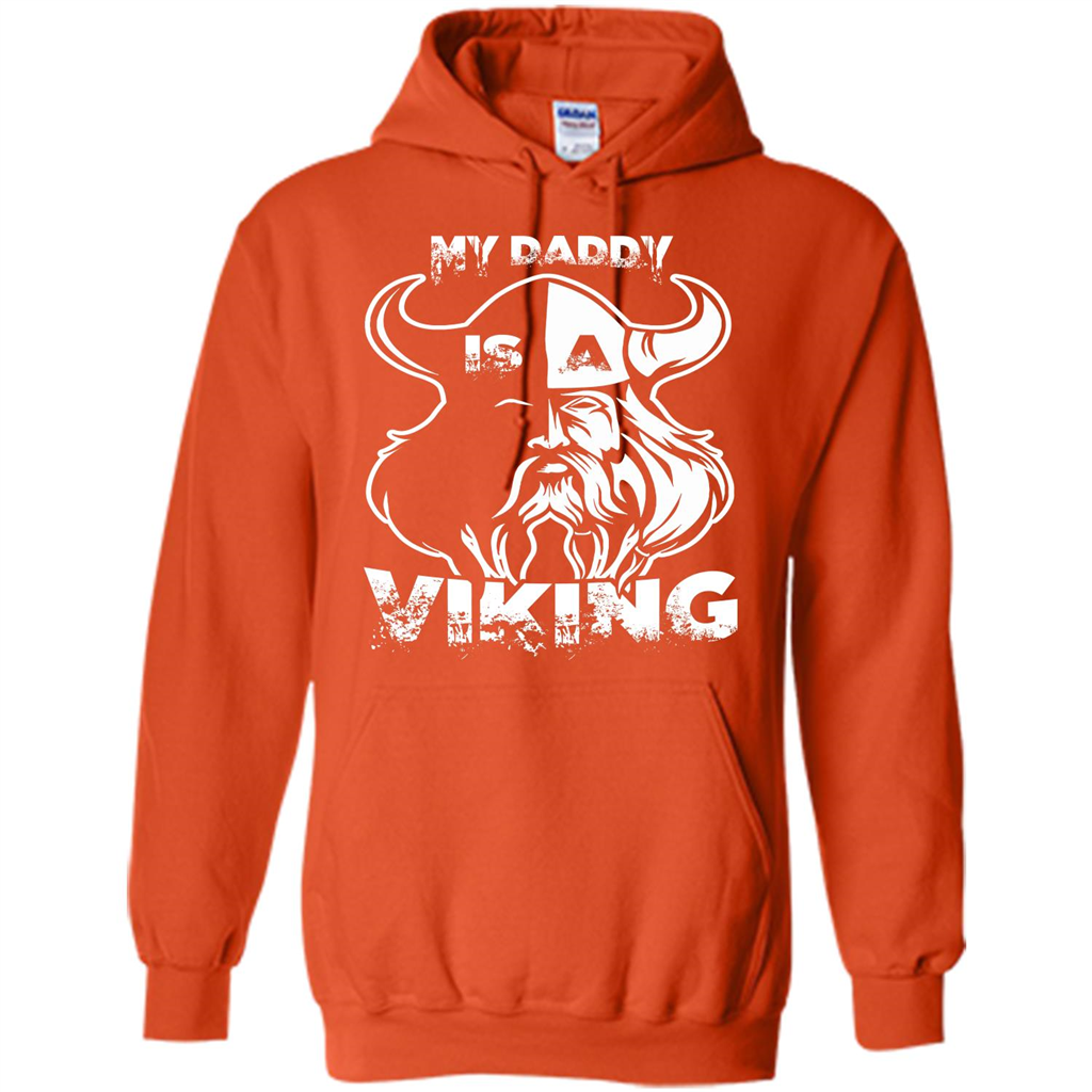 Family T-shirt My Daddy Is A Viking T-shirt Orange