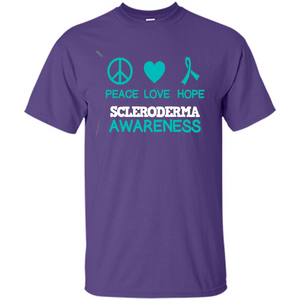 Scleroderma Awareness Ribbon Support T-shirt Peace Love Hope T-shirt