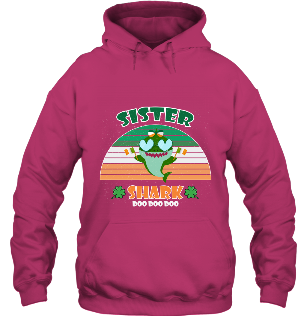 Irish Sister Shark Saint Patricks Day Family Shirt Hoodie Heliconia