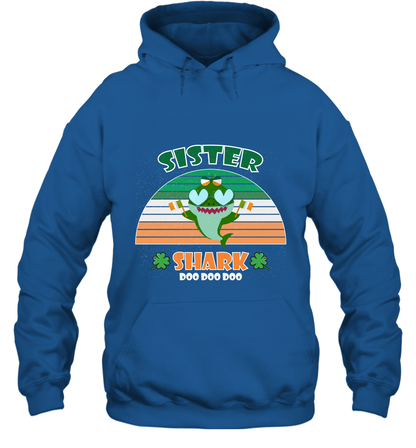 Irish Sister Shark Saint Patricks Day Family Shirt Hoodie Royal