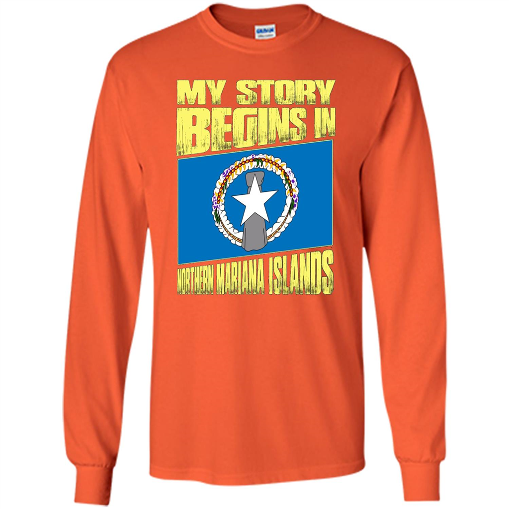 Story Begins In Northern Mariana Islands T-Shirt Orange