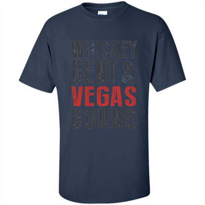 Whiskey Bent And Vegas Bound T-shirt Bachelor tshirt Navy