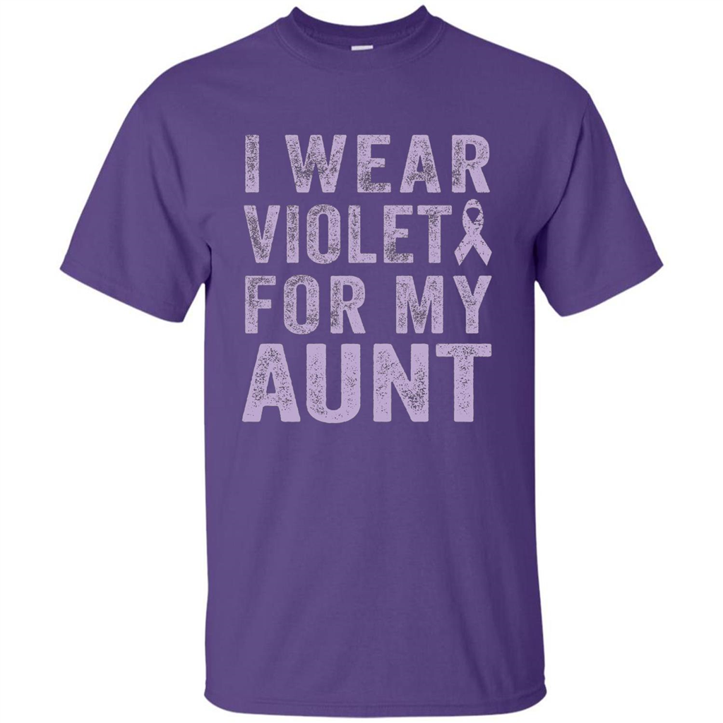 Cancer Awareness T-shirt I Wear Violet For My Aunt T-shirt Purple