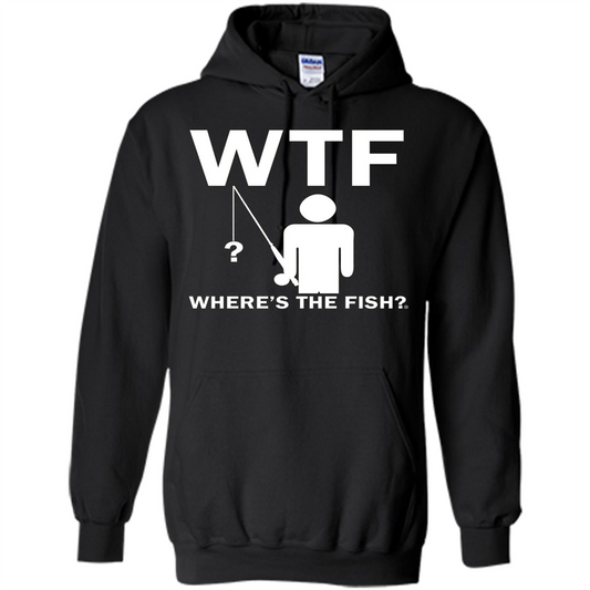 Fishing T-shirt Where's The Fish Black