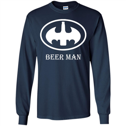 Beer Man T-shirt Funny Logo T-shirt Navy