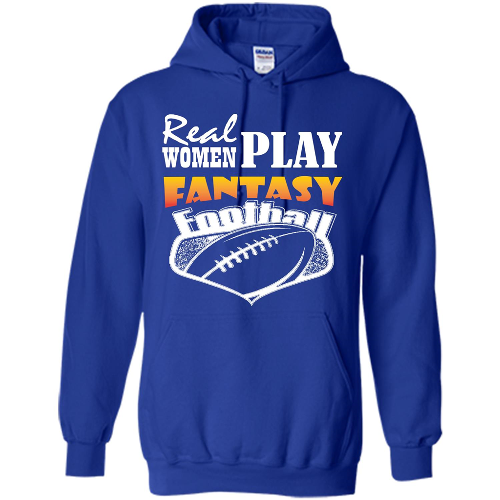 American Football T-shirt Real Women Play Fantasy Football Royal