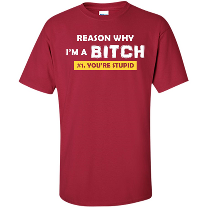Funny T-shirt Reason Why I'm A Bitch, You're Stupid Cardinal