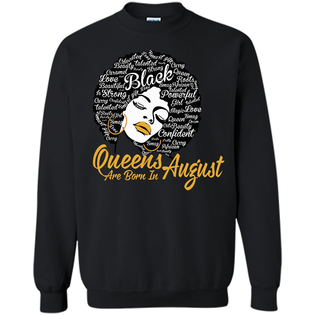 Queen Are Born In August T-shirt Black