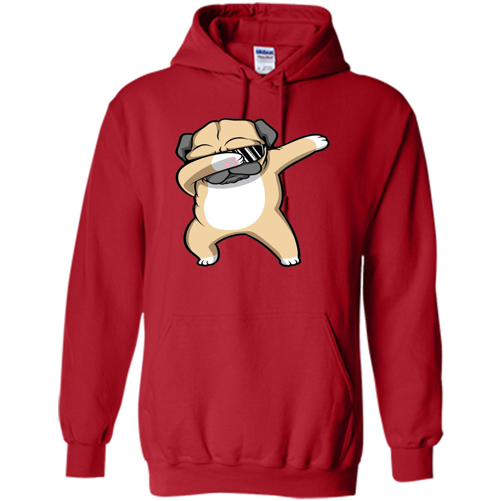 Dabbing Pug T-shirt Funny Cute Dog Dab Dance T-Shirt Red
