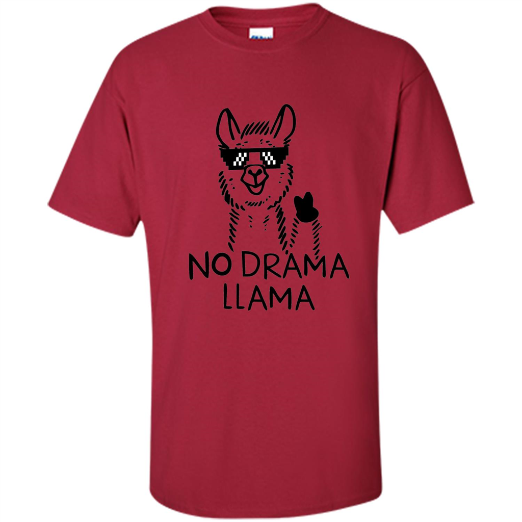 Funny No Drama Llama T-shirt Cardinal