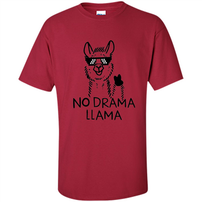 Funny No Drama Llama T-shirt Cardinal
