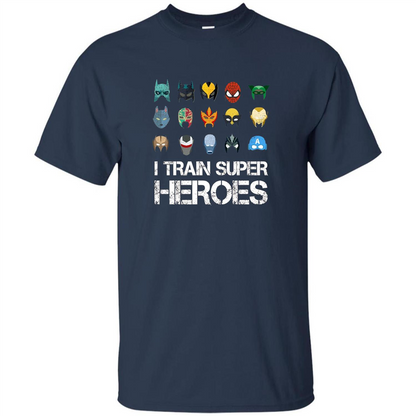 I Train Super Heroes T-shirt Navy