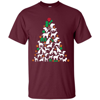Christmas T-shirt Dog Lover Person Christmas Tree T-shirt