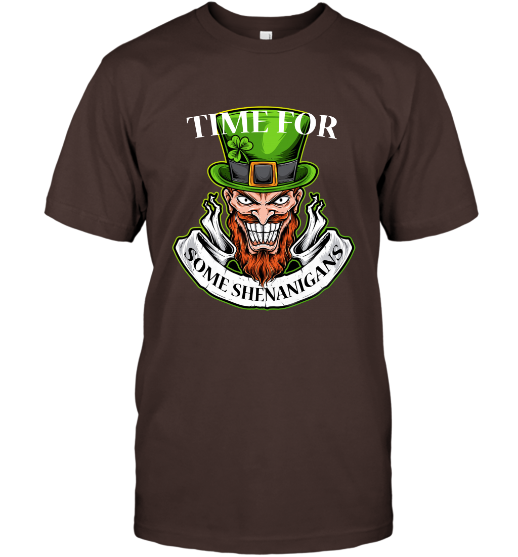 Time For Some Shenanigans Irish Shirt T-Shirt Dark Chocolate