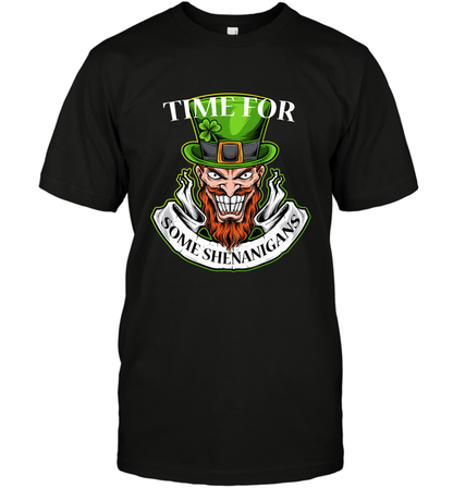 Time For Some Shenanigans Irish Shirt T-Shirt Black