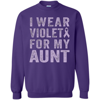 Cancer Awareness T-shirt I Wear Violet For My Aunt T-shirt Purple