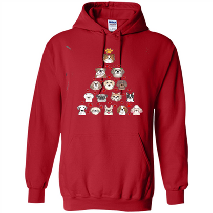 Dog Lover T-shirt Christimas Tree For Dog Lover T-shirt Red