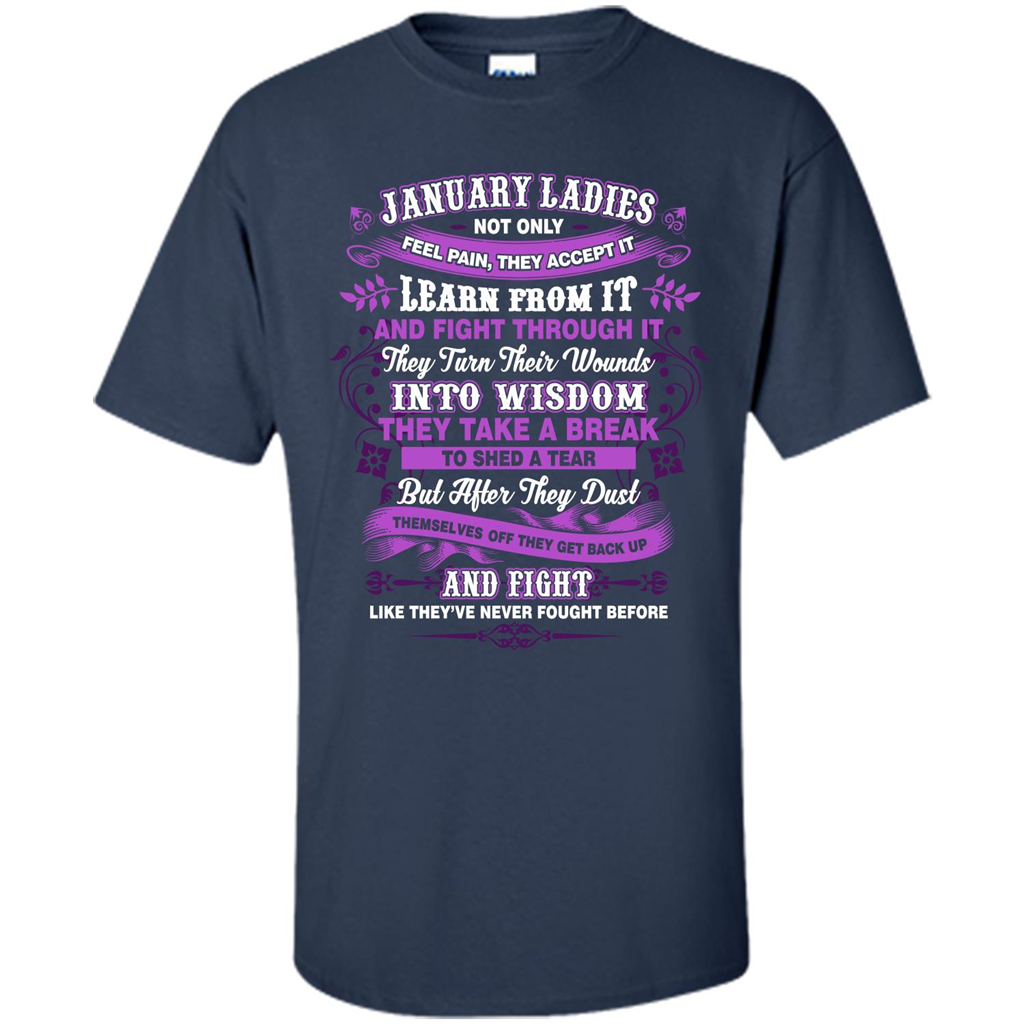 January Ladies T-shirt January Lady Facts Navy
