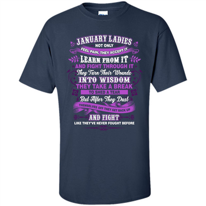 January Ladies T-shirt January Lady Facts Navy