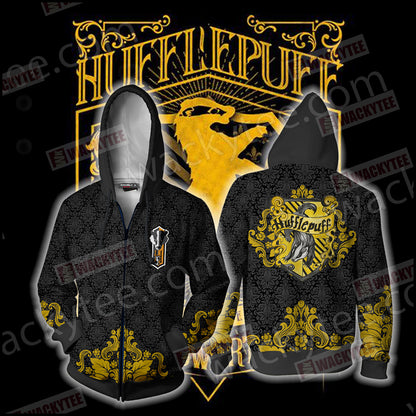 Loyal Like A Hufflepuff Harry Potter Wacky Style Zip Up Hoodie 4XL