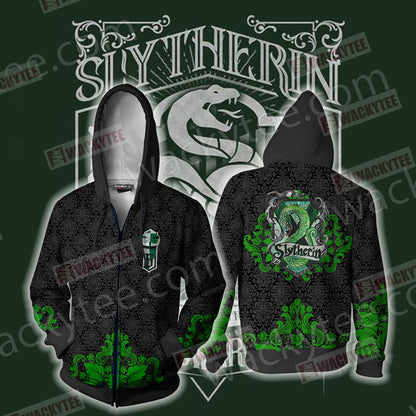 Cunning Like A Slytherin Harry Potter Wacky Style Zip Up Hoodie 4XL
