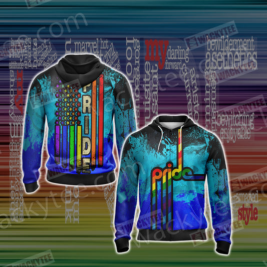 LGBT Pride Unisex Zip Up Hoodie Jacket 4XL
