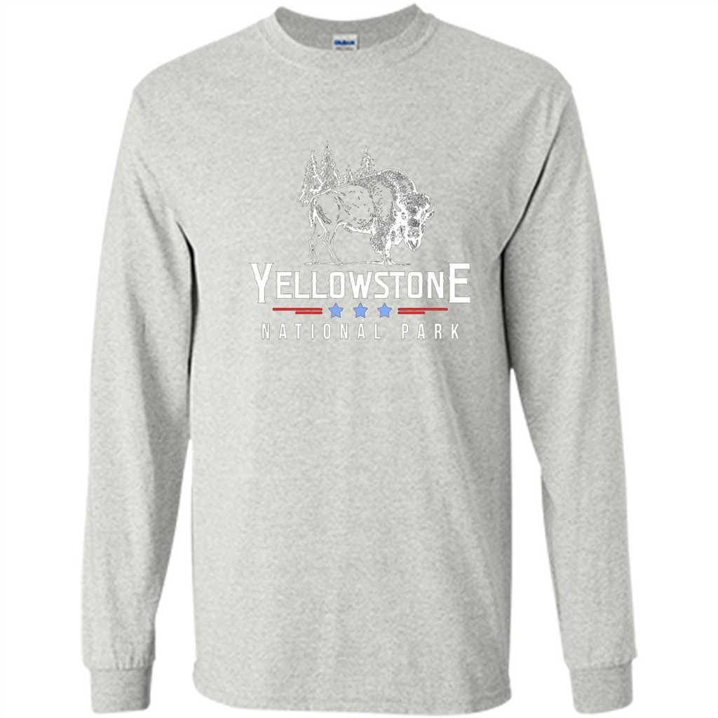 Yellowstone National Park Wyoming Buffalo T-shirt Ash