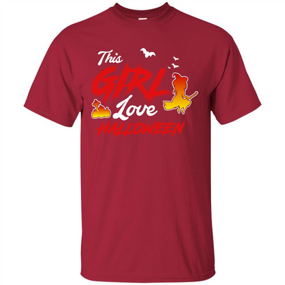 Halloween T-shirt This Girl Love Halloween Cardinal
