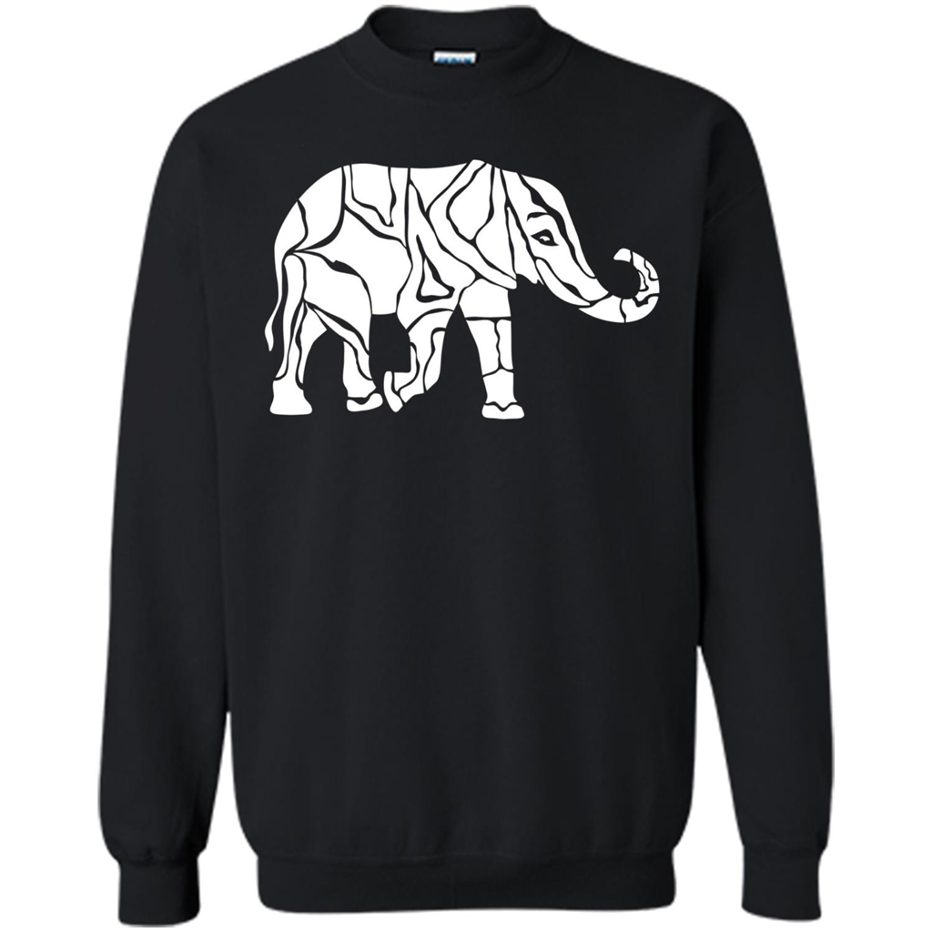Elephant T-shirt Abstract Elephant Design T-Shirt Black