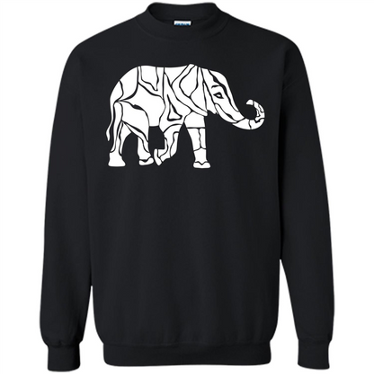 Elephant T-shirt Abstract Elephant Design T-Shirt Black