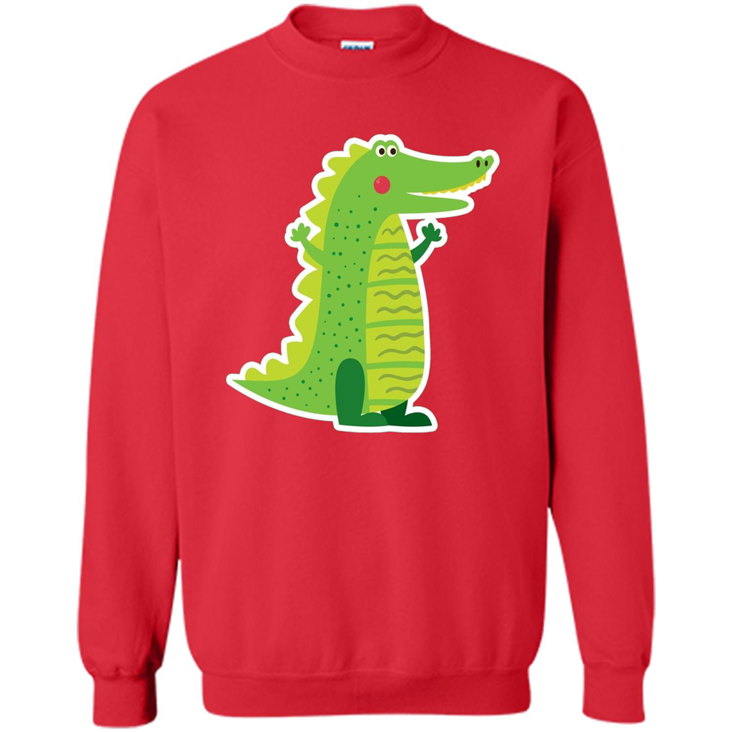 Cute Smiling Crocodile Animal Lover T-shirt Red
