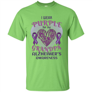 I Wear Purple For My Grandpa Alzheimer's Awareness T-Shirt