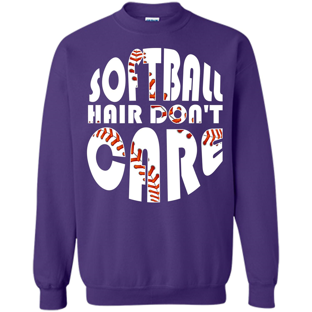 Softball Lover T-shirt Softball Hair Don't Care T-shirt Orange