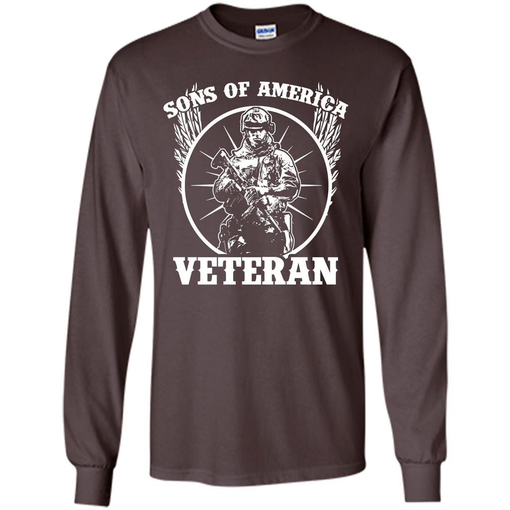 Military T-shirt Sons Of America Veteran Dark Chocolate