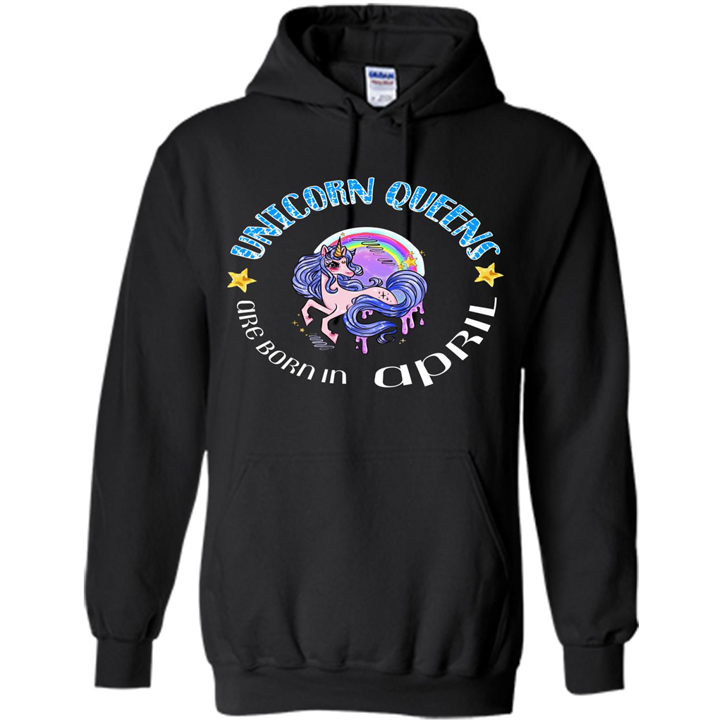 April Unicorn T-shirt Unicorn Queens Are Born April Black