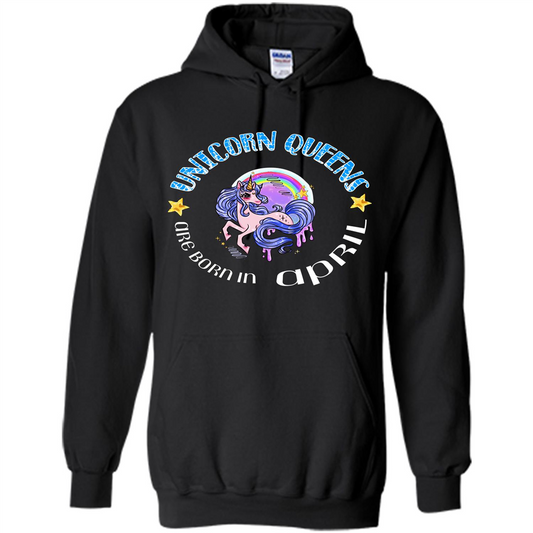 April Unicorn T-shirt Unicorn Queens Are Born April Black