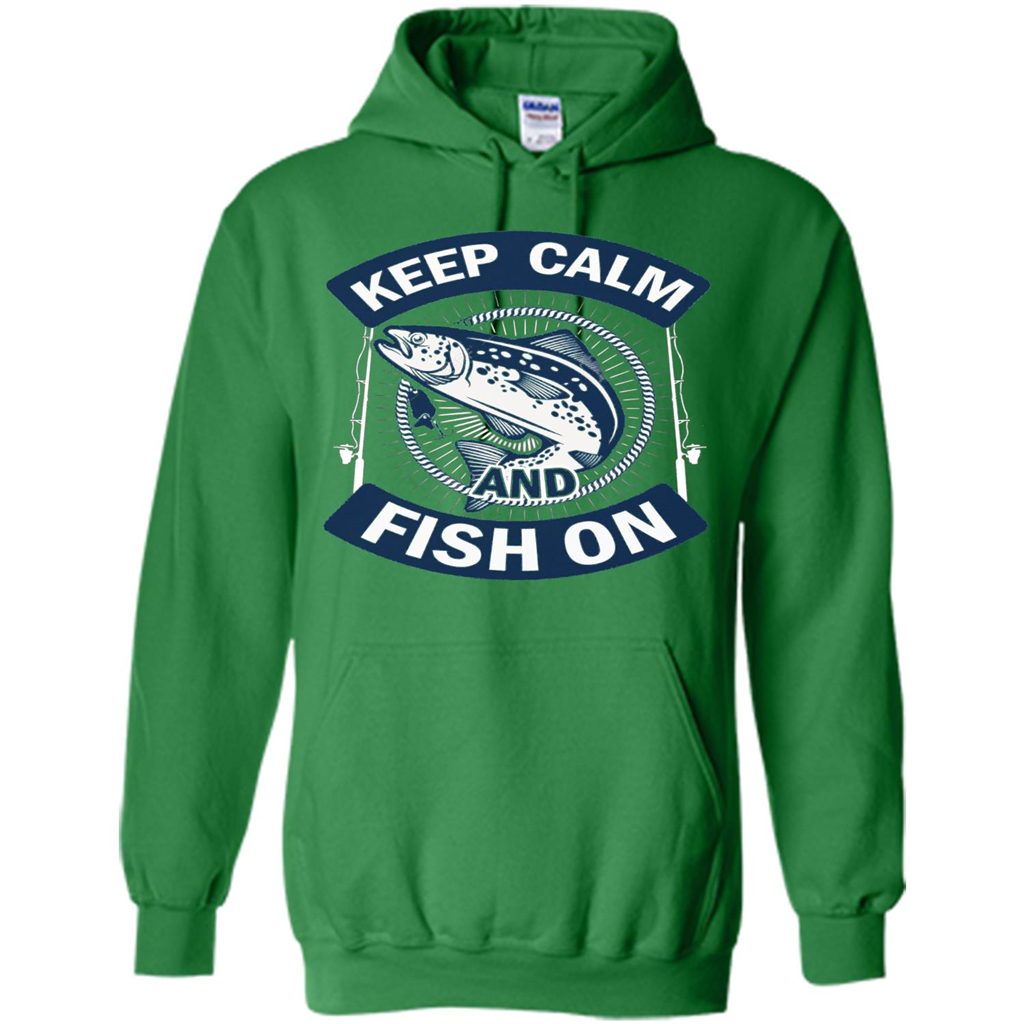Keep Calm And Fish On Shirt Fishing Dad T-shirt Irish Green