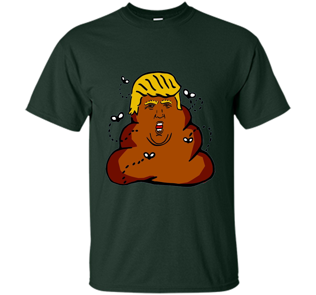 Funny Donald Trump Dump Poop Emoji T-shirt cool shirt Forest Green
