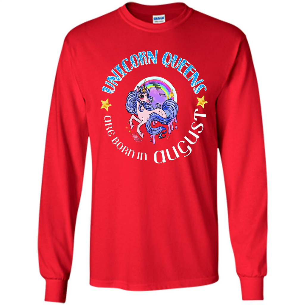 Augus Unicorn T-shirt Unicorn Queens Are Born In August Red