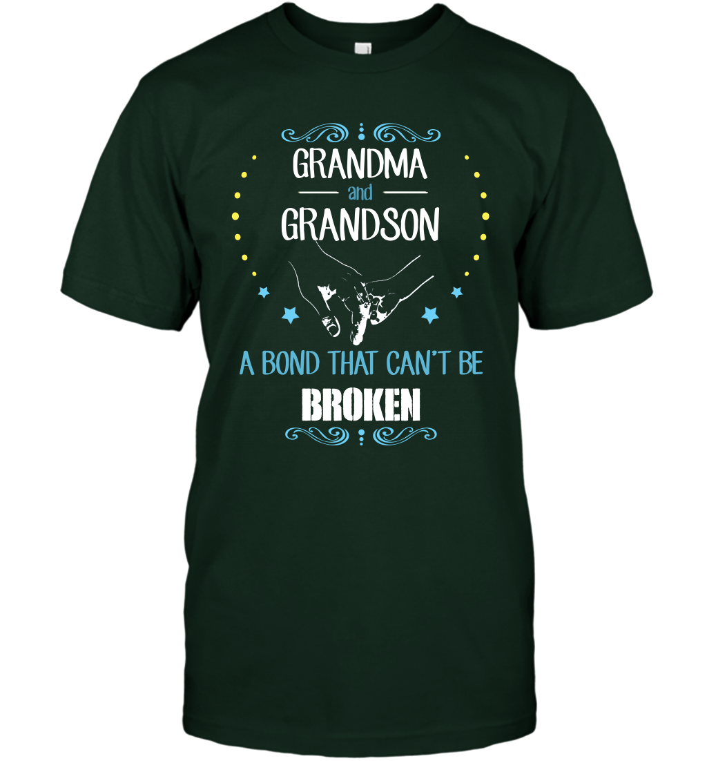 Grandma And Grandson A Bond Cant Be Broken Shirt T-Shirt T-Shirt Forest Green