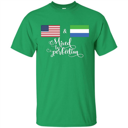 American + Sierra Leone Mixed To Perfection Flag T-Shirt Irish Green