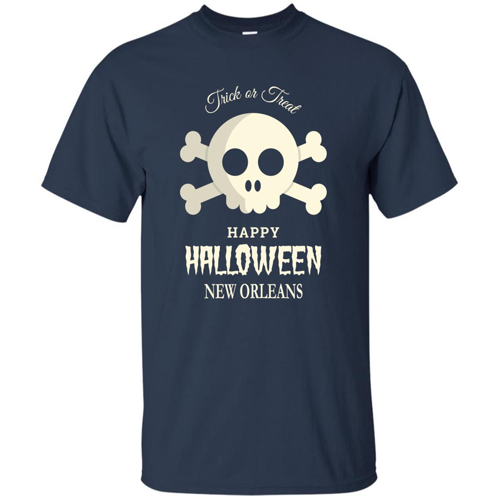 Halloween Trick or Treat Happy Halloween New Orleans T-shirt Navy