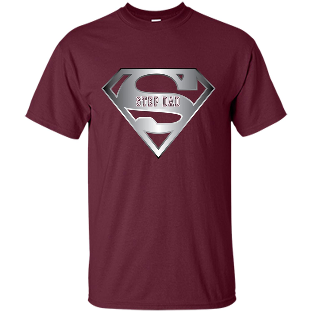 Fathers Day T-shirt Super Step Dad Maroon